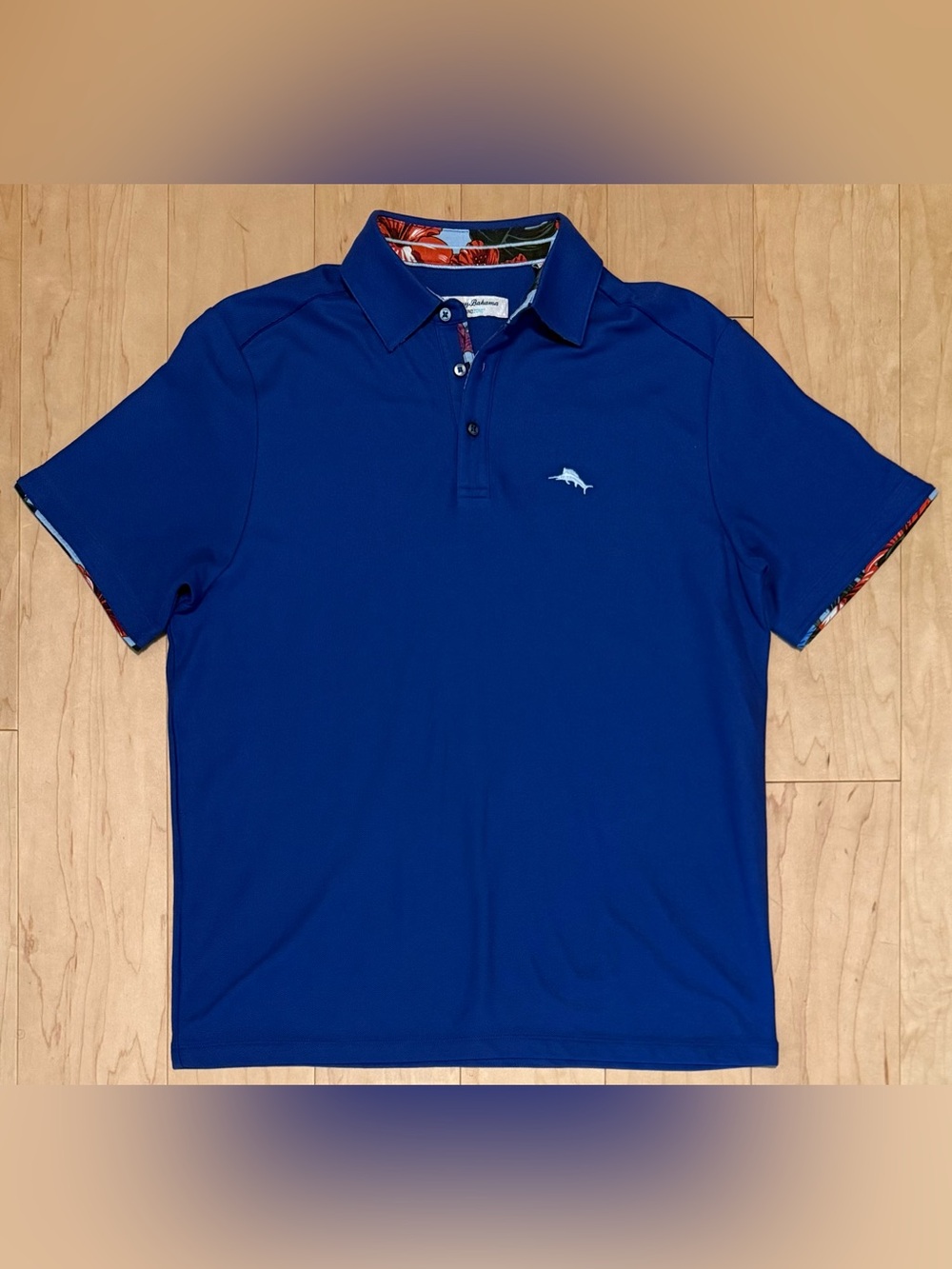NWT Tommy Bahama Island Zone Pique Performance Short Sleeve Polo Blue Men’s S